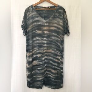 Soft surroundings short sleeve tie dye shift dress